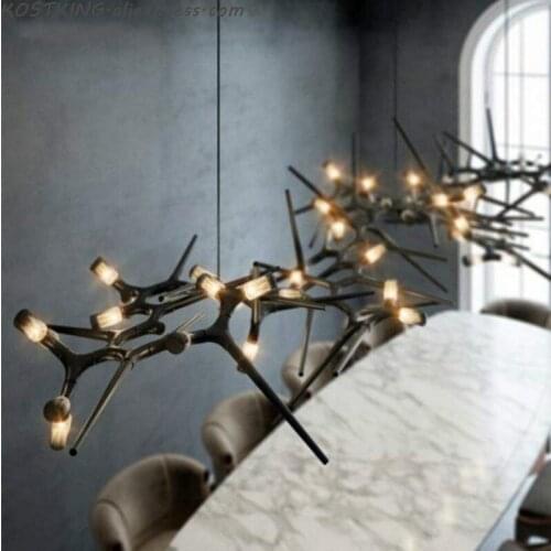 Post-modern minimalist branch led chandelier Nordic model room decoration lamps novelty living room dining room hanging lights