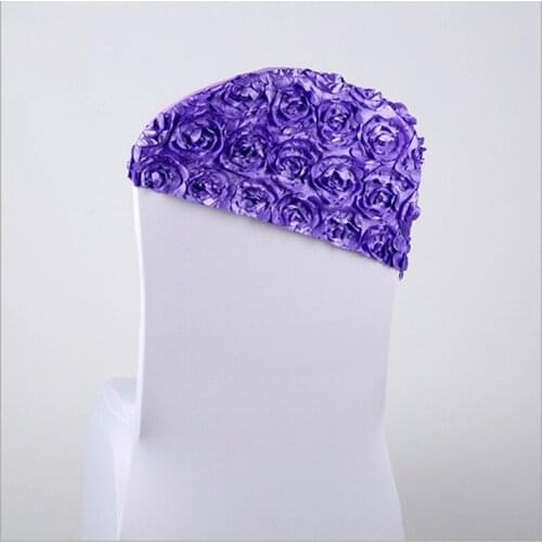Rosette Chair 5 Colours For Luxury Weddings Fit All Chairs Polyester Embroider Satin Chair Cap Cover