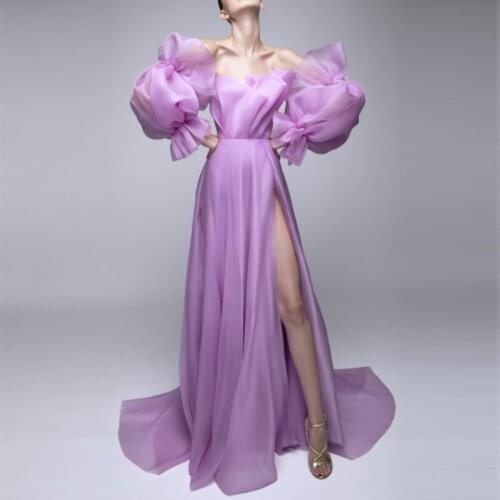 Bridal Sleeves Lavender Organza Detachable Bridal Bicep Long Sleeves Wedding Puff Sleeves For Bridal Wedding Accessories 2021