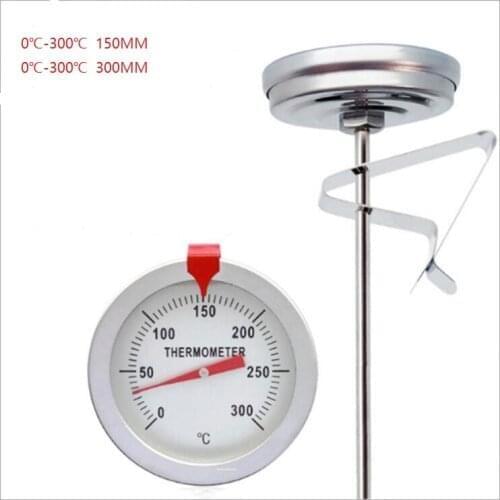 Free shipping 100PCS/LOT 0℃~300℃ 150MM 300MM Stainless Steel Probe Type Home Kitchen Oil Thermometer Food Meat Water Thermometer