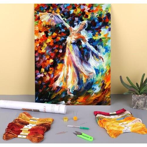 Snow Queen Printed Fabric 11CT Cross-Stitch Set DIY Embroidery DMC Threads Handmade Craft Painting Hobby Package For Different