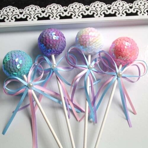 Cake toppers banner for Cupcake Wrapper Baking Cup birthday tea party bar Sweetheart Table decor baby shower Sequins ball Wh