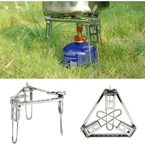 Stainless Steel Triangle Stove Rack Outdoor Camping Hiking Alcohol Stove Rack Furnace Folding Pot Burner Bracket Cross Stand