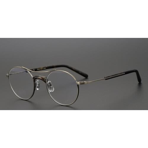 Japanese Collection John Lennon Handmade Small Round Frame Titanium Retro Prescription Glasses Ultralight Double Beam Eyeglasses
