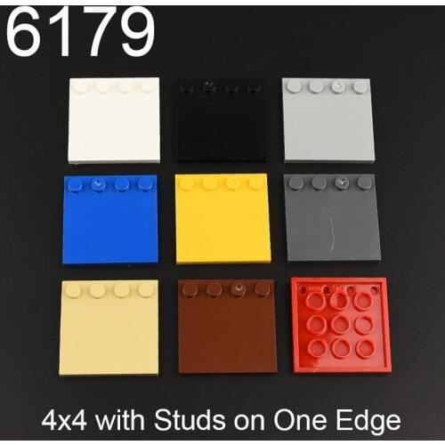 10PCS 6179 Tiles parts 4x4 with Studs on Edge Building block accessories MOC DIY Education Build Toys Brick