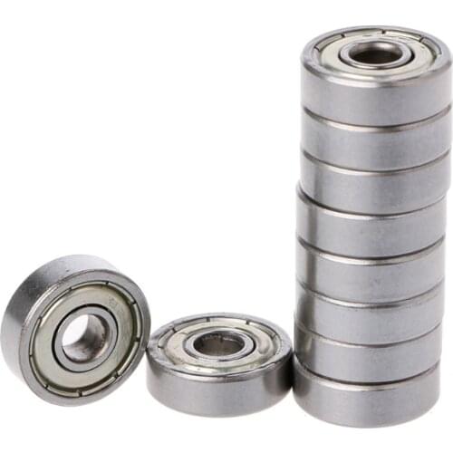 High Performance and Long Life 10Pcs 625ZZ Mini Metal Double Shielded Flanged Ball Bearing For 3D Printer Parts