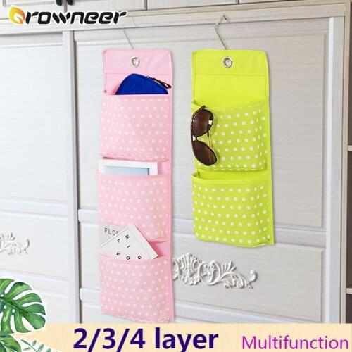 2/3/4 Layer Dot Pattern Hanging Container Bag Foldable Washable Stain Resistant Organizer Sock Toy Underwear Key Sorting Storage