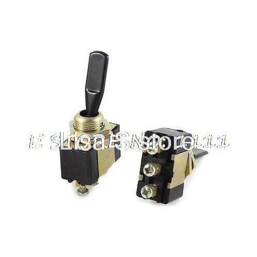 2pcs Panel Mounted 3 Position SPST Toggle Switch AC 250V/10A 125V/15A
