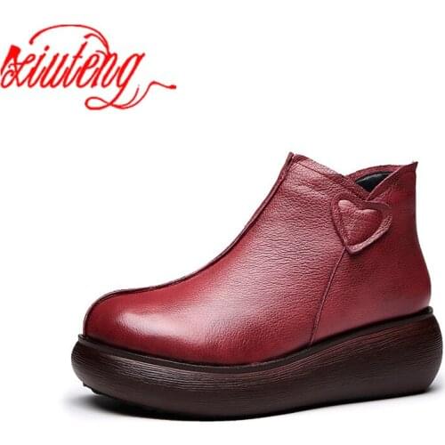 2020 Snow boots Xiuteng shoes women genuine leather large yard winter boots women boots warm plush winter shoes