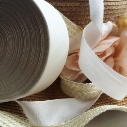 25mmX90m undyed 100% pure silk embroidery ribbon thin taffeta high quality silk ribbon Anya Ribbon Handcraft