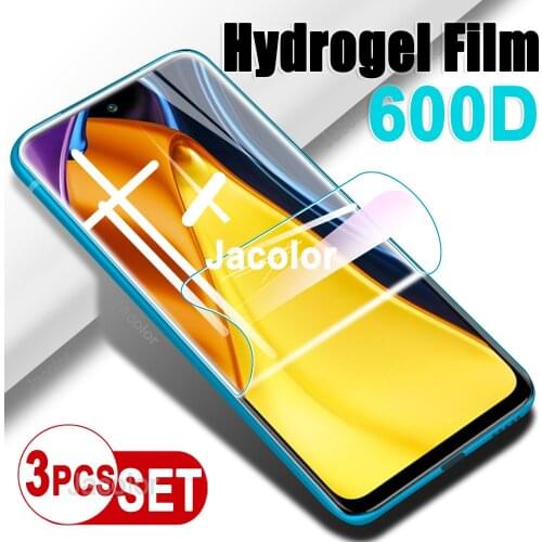 3PCS Hydrogel Film For Xiaomi Poco M3 Pro Water Gel Films M3Pro 5G Full Cover Safety Film For Xiaomi PocoM3 Not Protective Glass