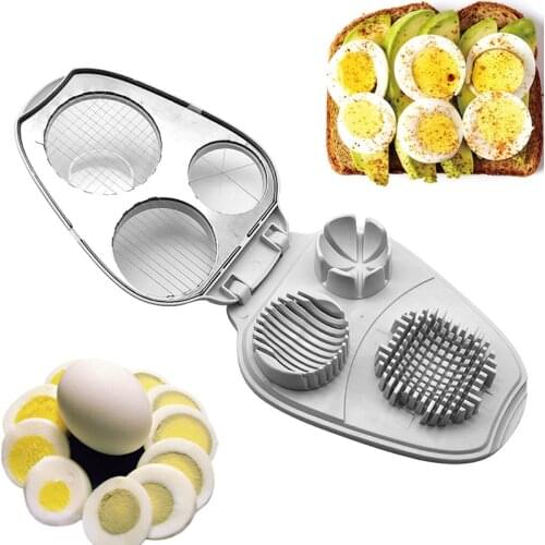 3 In 1 Manual Dicing Stainless Steel Multifunctional Slicing Cutter Avocados Kitchen Tool Practical White Eggs Slicer Accessory