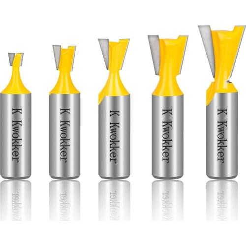 5pcs Dovetail Router Bit 1/2 Inch Shank Dovetail Jig Bit 14° Wood Milling Cutter Tool for Boxes Drawers Chest Woodworking Tool