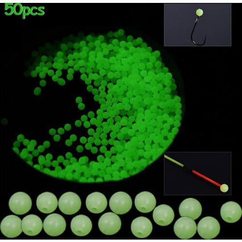 50 Pcs Fishing Bait Glow Fluorescence Luminous Beads Space Beans Fish Tools Accessories 88 XR-Hot