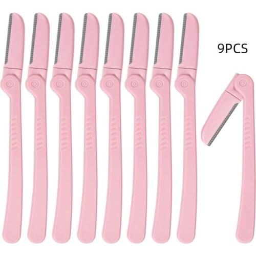 9Pcs Eyebrow Razors Pink Multi Purpose Hair Removal Tool Epilators Hair Trimmer New