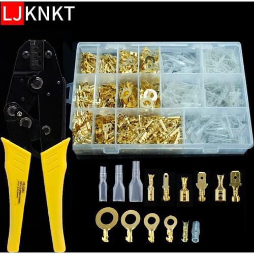 930PCS Insulated Female Male Spade Crimp Terminals Cable Lug Wire Connector Non-insulated Diy Assortment Kit HS-03BC