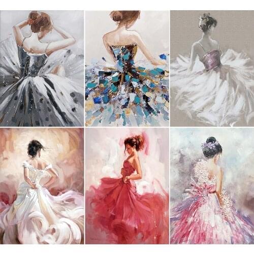 QIZITENG Full Square Diamond Painting "Dancing Girl" Picture 5D Diy Diamond Embroidery Mosaic Kit Cross Stitch Home Decoration