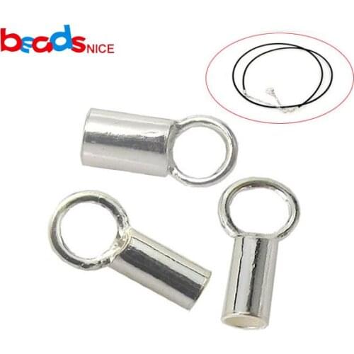 Beadsnice 925 sterling silver leather cord end caps of leather jewelry clasps for leather cord necklace making ID25285
