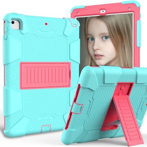 Case For IPad 9.7 2017 2018 Kids Baby Safe Armor Shockproof Heavy Silicone Hard Stand Tablet Cover For IPad 6 Air 2 9.7" Funda