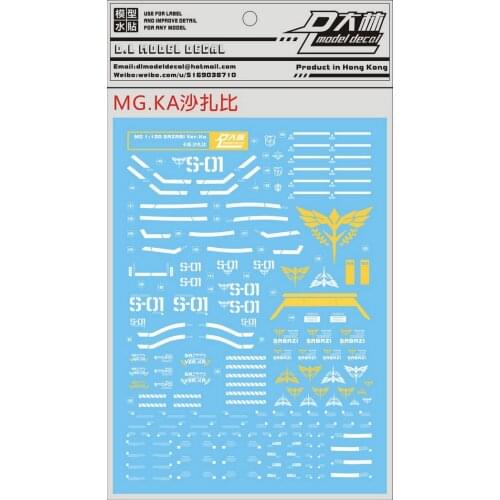 DL Generic Gundam model Decal Sticker MG 1/100 VER.KA. SAZABI KA Toys Model Tools Free shipping