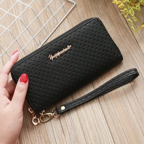 Ladies Wallet Long Zipper Small Clutch Multi-Card Slots Large-capacity Pure Color Coin Purse New Female Long Wallets