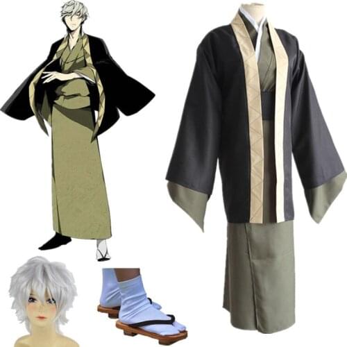 Anime Bungo Stray Dogs Yukichi Fukuzawa Cosplay Costume full set kimono Whole Set Dress