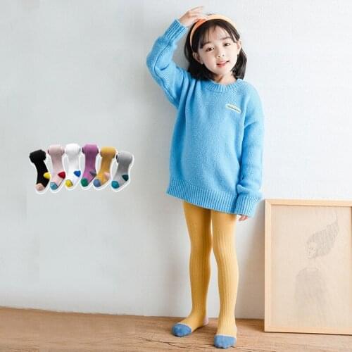 Fashion Baby Boys Girls Tights Casual Cotton Warm Tight Autumn Winter Kids Childrens Color Matching Striped Pantyhose