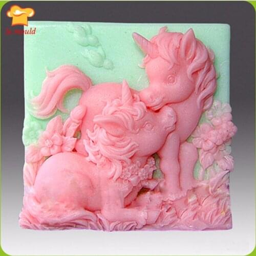 Animal Soap Mould 2D Horse Silicone Soap Polymer Clay Molds