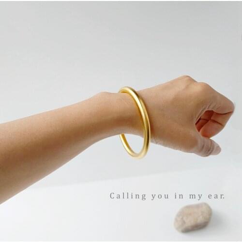 Real Gold-plated Thickened Long-lasting Color-preserving Gold-colored Frosted Retro Elegant Temperament Bracelet Gift Female