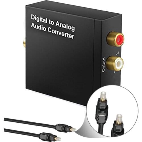 Optical Digital Stereo Audio SPDIF Toslink Coaxial Signal to Analog Converter DAC Jack 2*RCA Amplifier Decoder Adapter