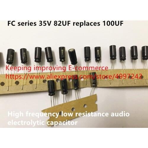 Original new 100% FC series 35V 82UF replaces 100UF high frequency low resistance audio electrolytic capacitor (Inductor)