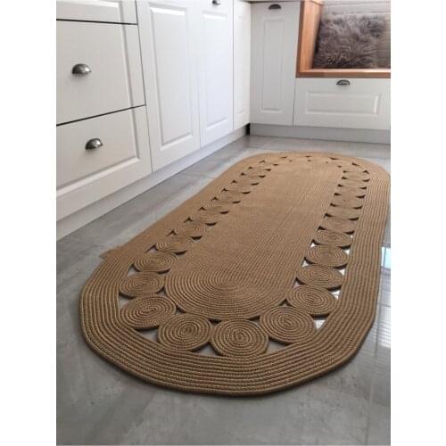 Hand Woven Jute Yarns Wicker Rug