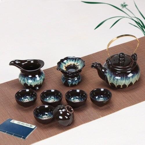 Simple household Jun porcelain kiln change brushed glaze Japanese-style lifting beam pot fair mug creative Kung Fu