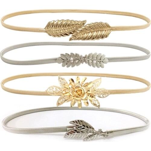 Luxury Gold Olive Belt for women Metal Elastic waist chain for wedding dresses smart design waistband NL10