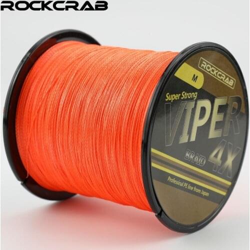 RockCrab Brand Viper X4 Series 300M 330Yards 4 Strands PE Braided Fishing Line 8-66LB Multifilament Fishing Line Super Strong
