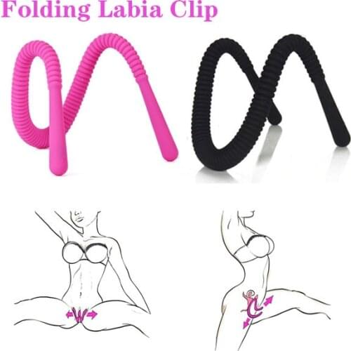 Silicone Folding Labia Clip Extended Vaginal Device For Easy Access To Clitoris And Vaginal Sex Toys G-point Clitoral Stimulator