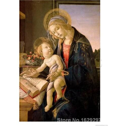 Modern colorful paintings The Virgin Teaching the Infant Jesus to Read by Sandro Botticelli High Quality Hand painted
