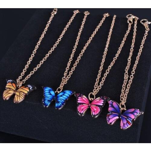 Women Elegant Multicolor Alloy Butterfly Pendant Bracelet Anklet Jewelry Gift Bracelet Bracelet Fashion Simple Bracelet Jewelry