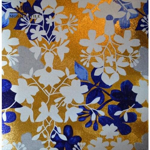 Gold glass mosaic tile pattern