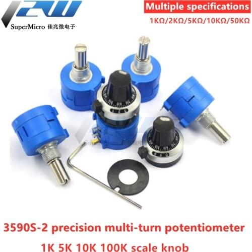 1pcs 500 series potentiometer 1K 2K 5K 10K 20K 50K 100K ohm 3590S-2-103L 3590S 101, 102, 103, 104, 201, 202, 203, 501, 502, 503