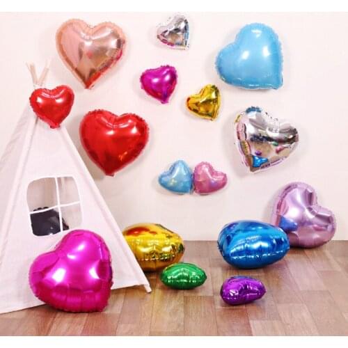 10 inch Red Star Heart Foil Balloons Valentines Wedding Decoration Helium Balloon Boy Girl Birthday Party Supplies Gifts