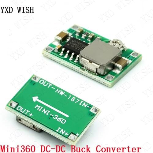 100pcs Mini360 DC-DC Buck Converter Step Down Module 4.75V-23V to 1V-17V 17x11x3.8mm Airplane Board Diy Kit