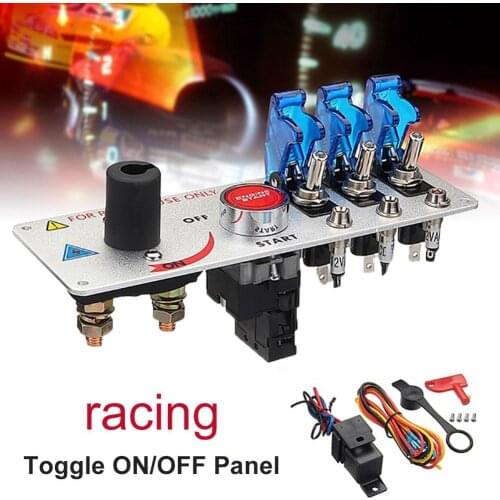 12V Auto LED Racing Car Ignition Engine Start On/Off Push Toggle Switch Panel