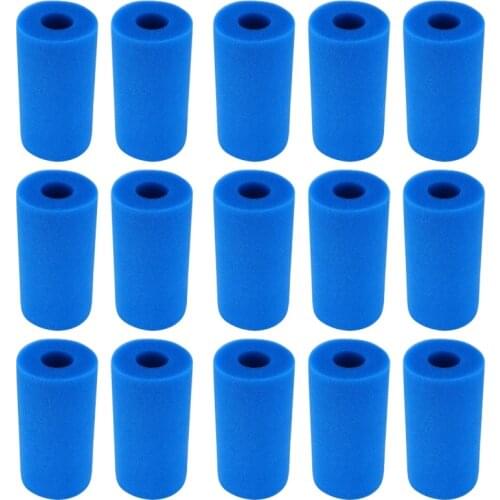 15Pcs Swimming Pool Accessories Foam Filter Sponge Reusable for Intex Type a Washable Biofoam Clean Filter Foam Sponges