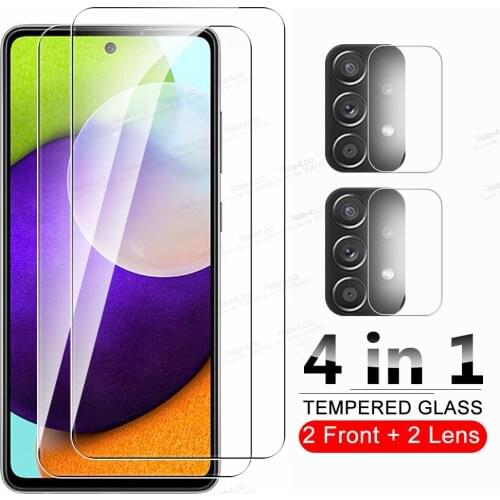 4in1 Camera Tempered Glass For Samsung Galaxy A52 A22 A32 A72 A02 A12 A21S A 52 72 32 22 02 12 Screen Protector Protective Film