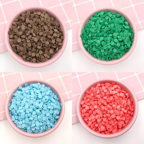 50g/lot Polymer Hot Clay Sprinkles for Crafts 5mm 3D Round Shap Clay Slices Nail Stickers DIY Making Phone Deco Kid Toys