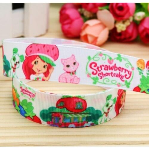 7/8'' Free shipping strawberry printed grosgrain ribbon hairbow headwear party decoration diy wholesale OEM 22mm P5203