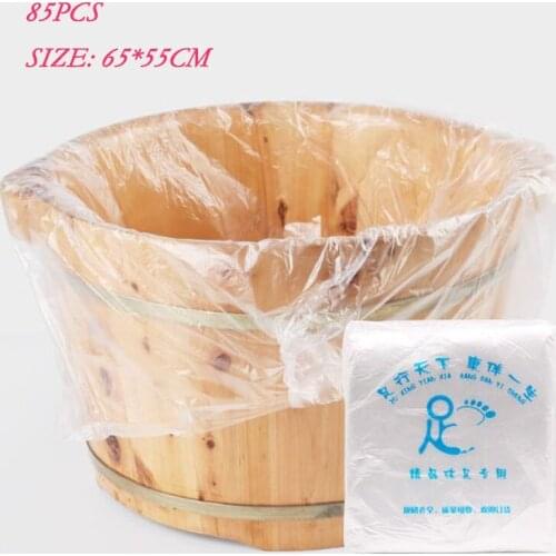 85PCS Disposable Foot Bath Bags For Foot Powder SPA Plastic Strong Bag For Foot Washing Basin 65*55CM Wooden Basin Bucket Bag