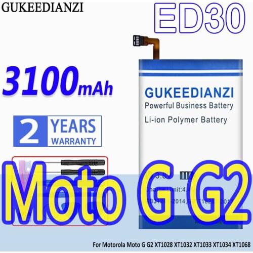 High Capacity GUKEEDIANZI Battery ED30 3100mAh For Motorola Moto G G2 XT1028 XT1032 XT1033 XT1034 XT1068