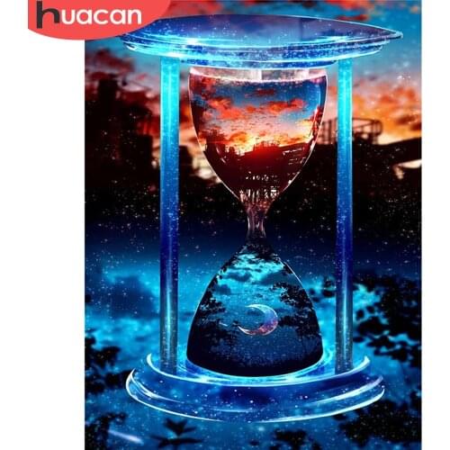 HUACAN 5D Diamond Painting Landscape Diamond Embroidery Hourglass Full Drill Square Diamond Art Rhinestone Mosaic Decor For Home